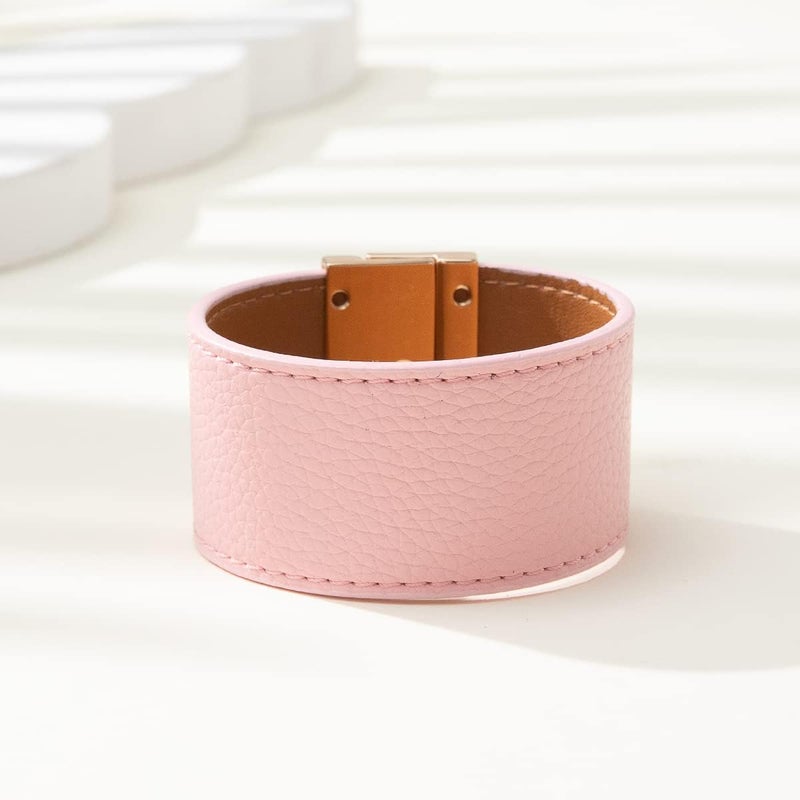 Rantanto Braid Leather Wrap Bracelet Trendy Stackable Crystal Cuff Boho Gold Heart Bracelet Jewelry Gift For Women - Image 5